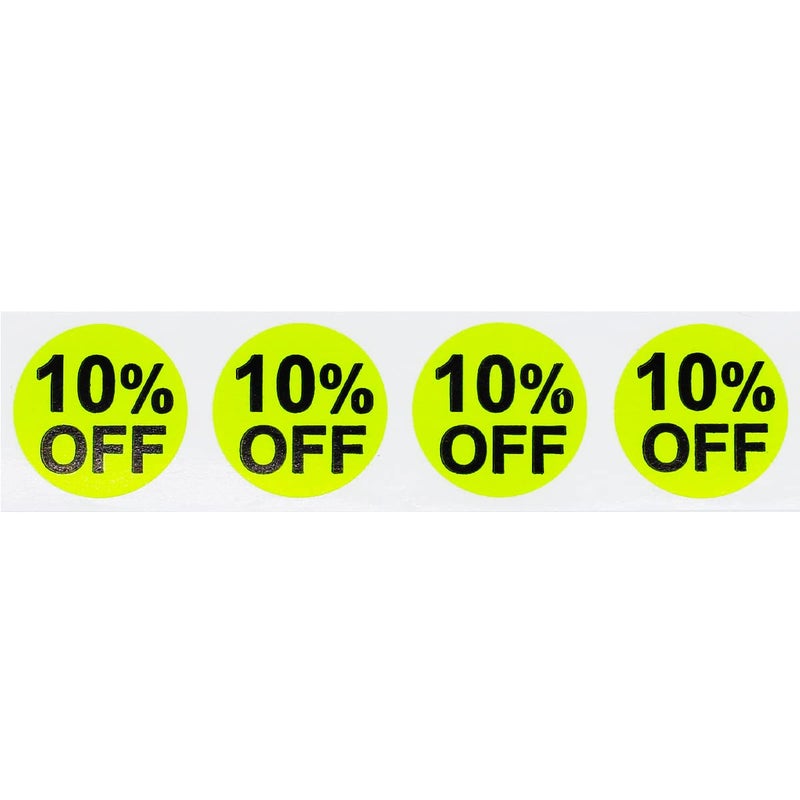 InStockLabels.com InStockLabels 10% Green Stickers for Retail, 500 Labels per Roll, 3/4" Round â€“ Stickers for Promotion & Inventory Event, Easy Peel Tags, Semi-Gloss Adhesive, Apparel-Safe, Residue-Free - Image 2